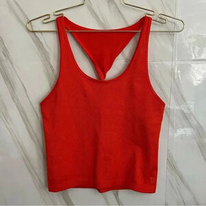 Sweaty Betty Spring Seamless Tank Top Size 12 Twist Back Detail Resort Red